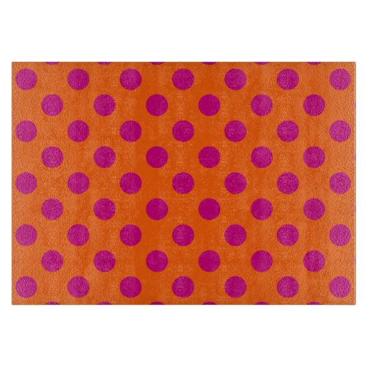 Planche À Découper Pois Fuchsia orange (Devant)