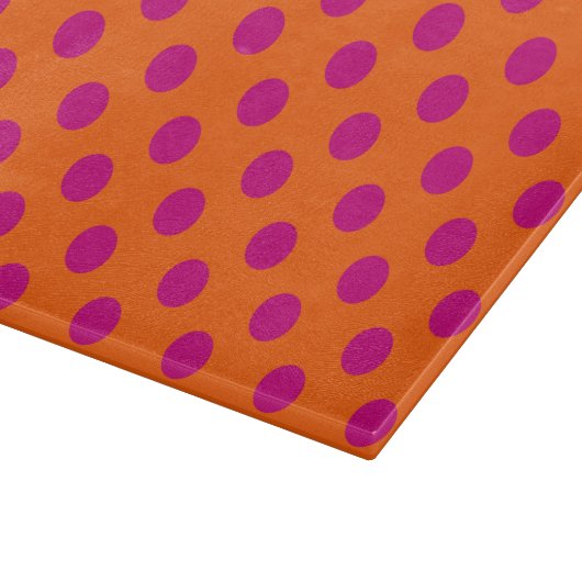 Planche À Découper Pois Fuchsia orange (Coin)
