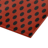 Planche À Découper Pois noirs en rouge (Coin)