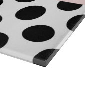 Planche À Découper Pois noirs et blancs, pointillés, Votre nom (Coin)