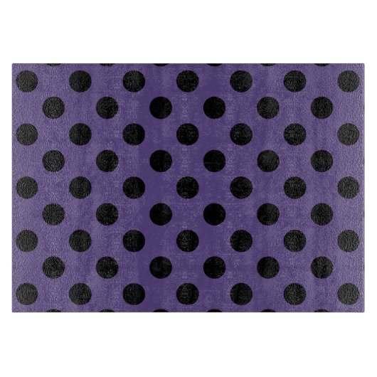 Planche À Découper Pois noirs sur ultra violet (Devant)