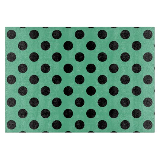 Planche À Découper Pois noirs sur vert menthe (Devant)