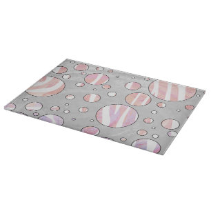 Planche À Découper Pois rose et blanc Zebra