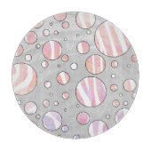 Planche À Découper Pois rose et blanc Zebra (Devant)