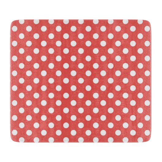 Planche À Découper Pois rouges et blancs (Devant)