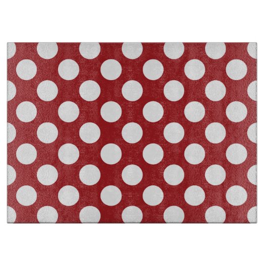 Planche À Découper Pois rouges, Motif à points polka, points, pointil (Devant)