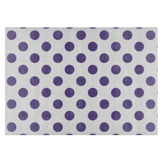 Planche À Découper Pois ultra violets sur blanc (Devant)