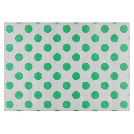 Planche À Découper Pois verts et blancs (Devant)
