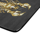 Planche À Découper Poisson à langouste polygonale dorée sur noir (Coin)