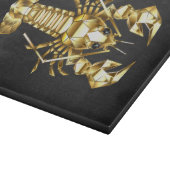 Planche À Découper Poisson à langouste polygonale dorée sur noir (Coin)