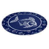 Planche À Découper Poisson Blanc Dans La Mer Bleue Profonde (Coin)