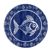 Planche À Découper Poisson Blanc Dans La Mer Bleue Profonde (Devant)