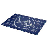 Planche À Découper Poisson Blanc Dans La Mer Bleue Profonde (Coin)