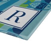 Planche À Découper Poisson côtier prépa vert bleu rayé (Coin)