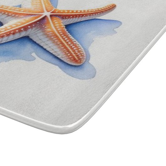 Planche À Découper Poisson étoilé et silhouette bleue (Coin)