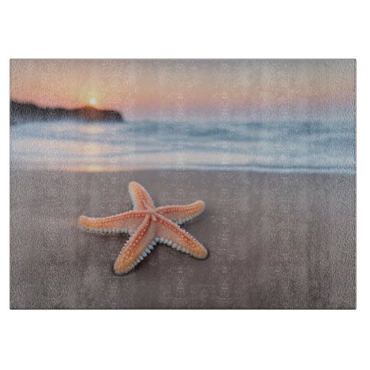 Planche À Découper Poisson étoilé sur la plage (Devant)