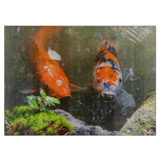 Planche À Découper Poisson Koi dans un étang (Devant)
