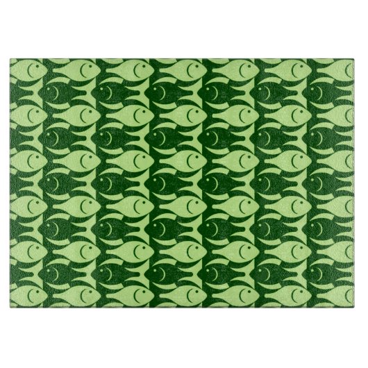Planche À Découper Poisson moderne du milieu du siècle, chaux et vert (Devant)