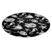 Planche À Découper Poisson Motif : Motif noir blanc. (Coin)