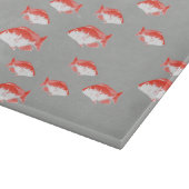 Planche À Découper Poisson rouge et gris (Coin)