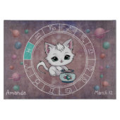 Planche À Découper Poissons astrologiques Cute cat Zodiac Wheel (Devant)