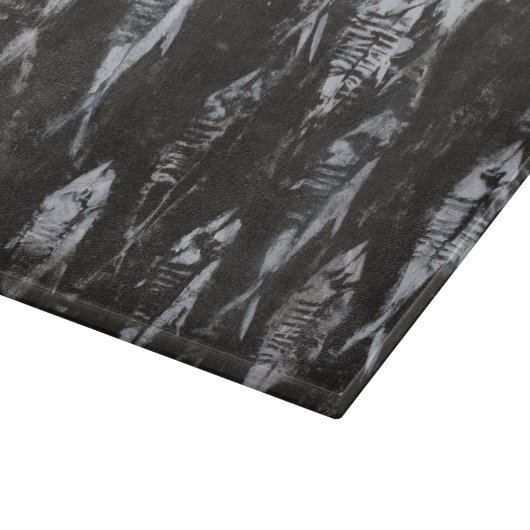 Planche À Découper Poissons blancs fossiles sur l'arrière - plan noir (Coin)