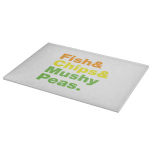 Planche À Découper Poissons & Chips & Pois Musqués.