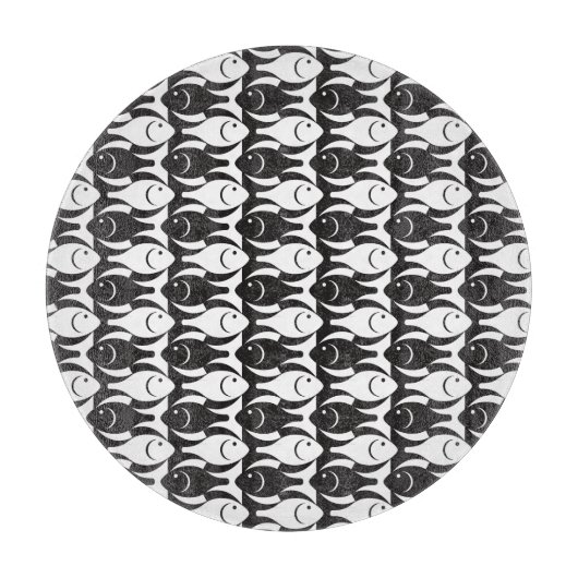 Planche À Découper Poissons modernes de la moitié du siècle, noirs et (Devant)