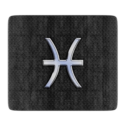 Planche À Découper Poissons modernes signe Zodiac serpent noir style  (Devant)