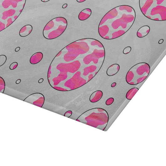 Planche À Découper Poka Dot Vache rose et blanc (Coin)