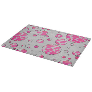 Planche À Découper Poka Dot Vache rose et blanc