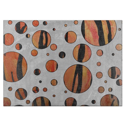 Planche À Découper Polis Dot Tiger Hot orange et noir (Devant)