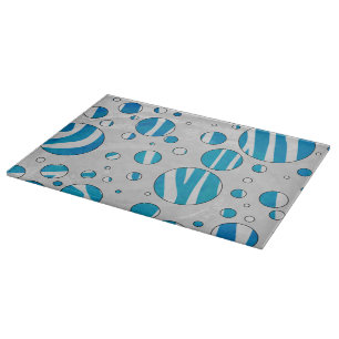 Planche À Découper Polka blanc et bleu Zebra