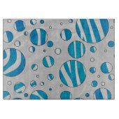 Planche À Découper Polka blanc et bleu Zebra (Devant)