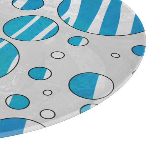 Planche À Découper Polka blanc et bleu Zebra (Coin)