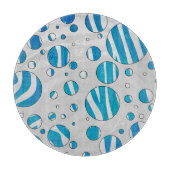 Planche À Découper Polka blanc et bleu Zebra (Devant)