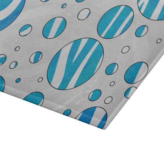 Planche À Découper Polka blanc et bleu Zebra (Coin)