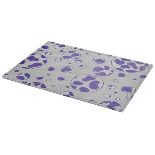 Planche À Découper Polka blanc et violet dalmate (Coin)