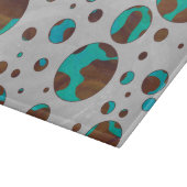 Planche À Découper Polka Dot Cow Impression Brown et Turquoise (Coin)