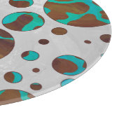 Planche À Découper Polka Dot Cow Impression Brown et Turquoise (Coin)