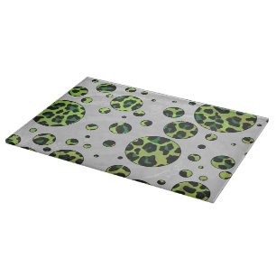 Planche À Découper Polka Dot Leopard noir et vert