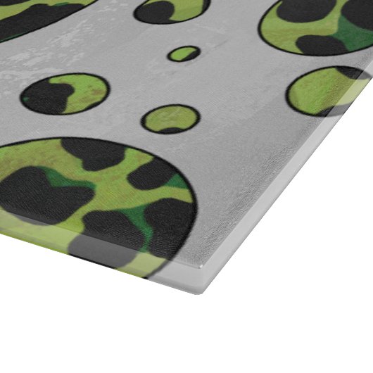 Planche À Découper Polka Dot Leopard noir et vert (Coin)