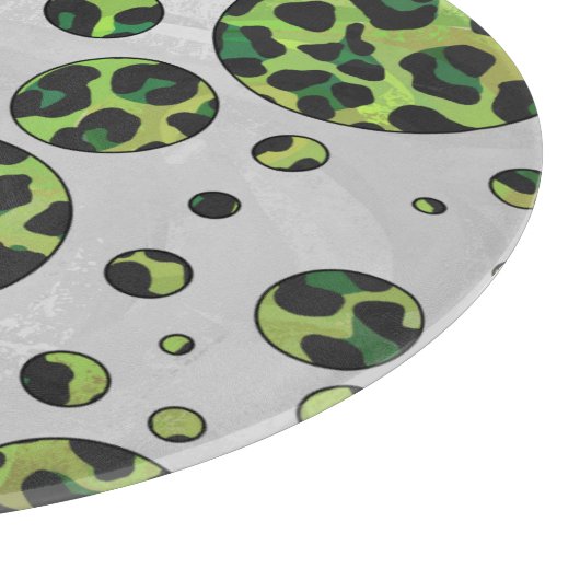 Planche À Découper Polka Dot Leopard noir et vert (Coin)