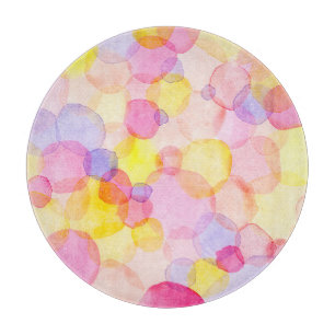 Planche À Découper Polka Dot Splash : Aquarelle colorée