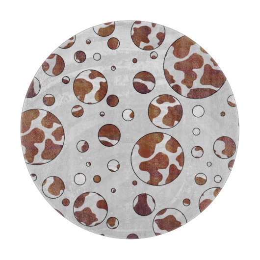 Planche À Découper Polka Dot Vache Brown et blanche (Devant)