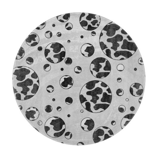 Planche À Découper Polka Dot Vache noir et blanc (Devant)