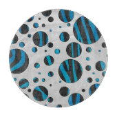 Planche À Découper Polka Dot Zebra Motif noir et bleu (Devant)
