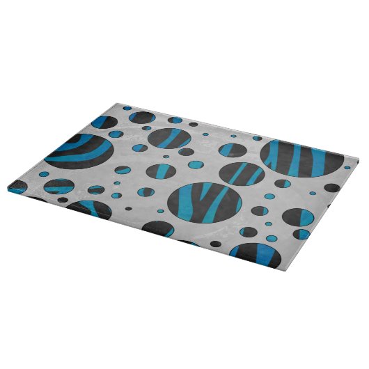 Planche À Découper Polka Dot Zebra Motif noir et bleu (Coin)