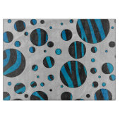 Planche À Découper Polka Dot Zebra Motif noir et bleu (Devant)