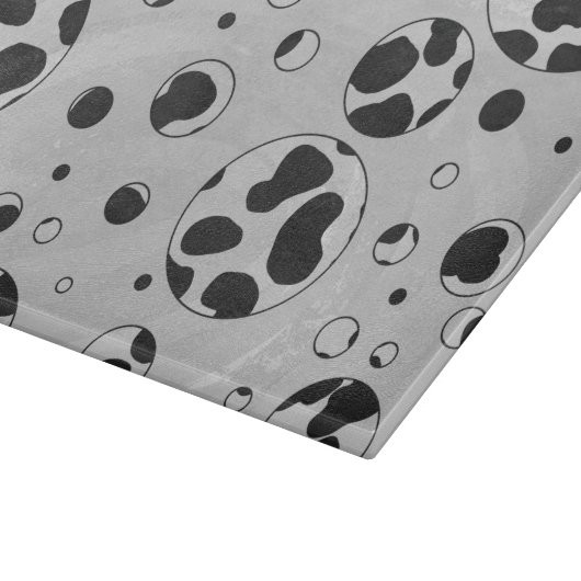 Planche À Découper Polka en Dalmatie noir et blanc (Coin)